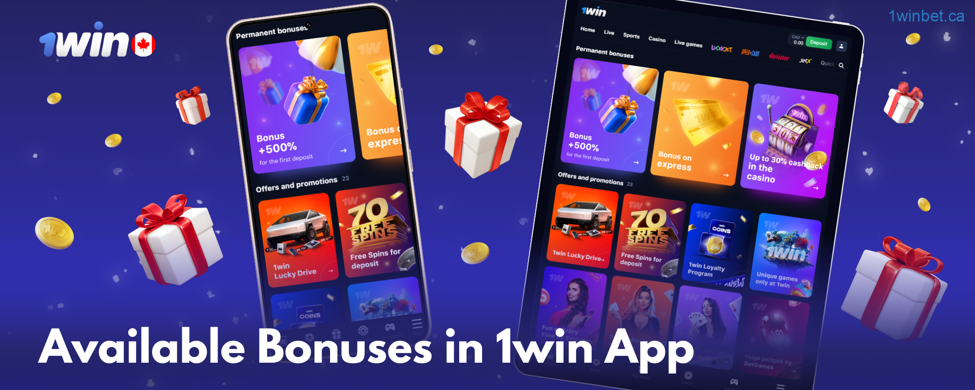 Players can benefit from a generous bonus of 500%, up to 3,000 CAD, on their first four deposits.