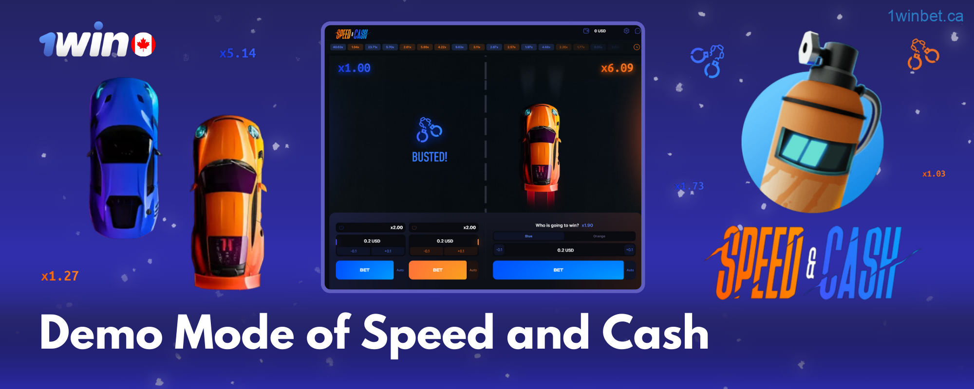This is a crash game where the objective is to cash out before your vehicle leaves the race track. The gameplay is entirely random and fair.