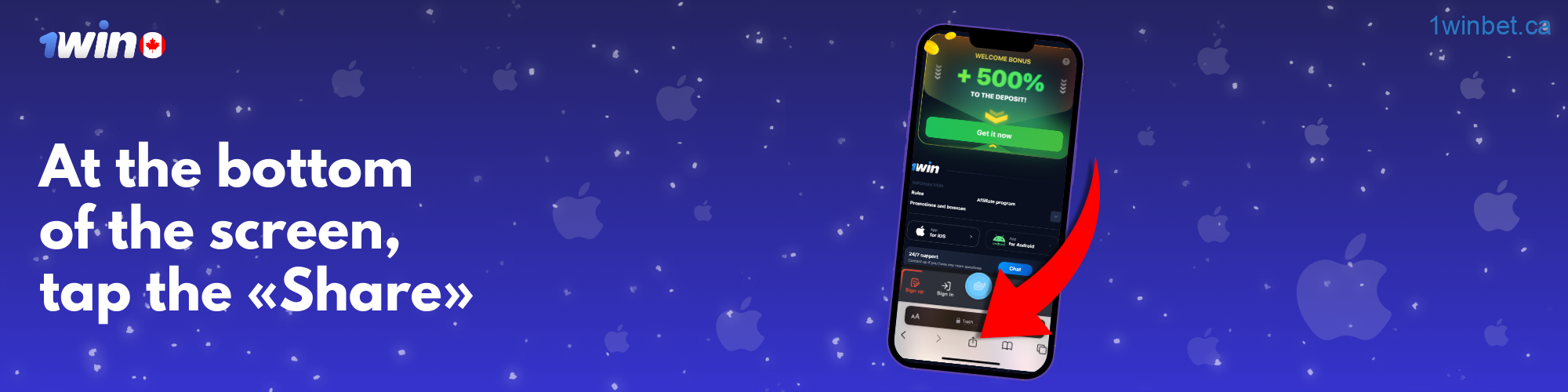 Canadian users looking to install the iOS app should tap the Share icon located at the bottom of their screen.