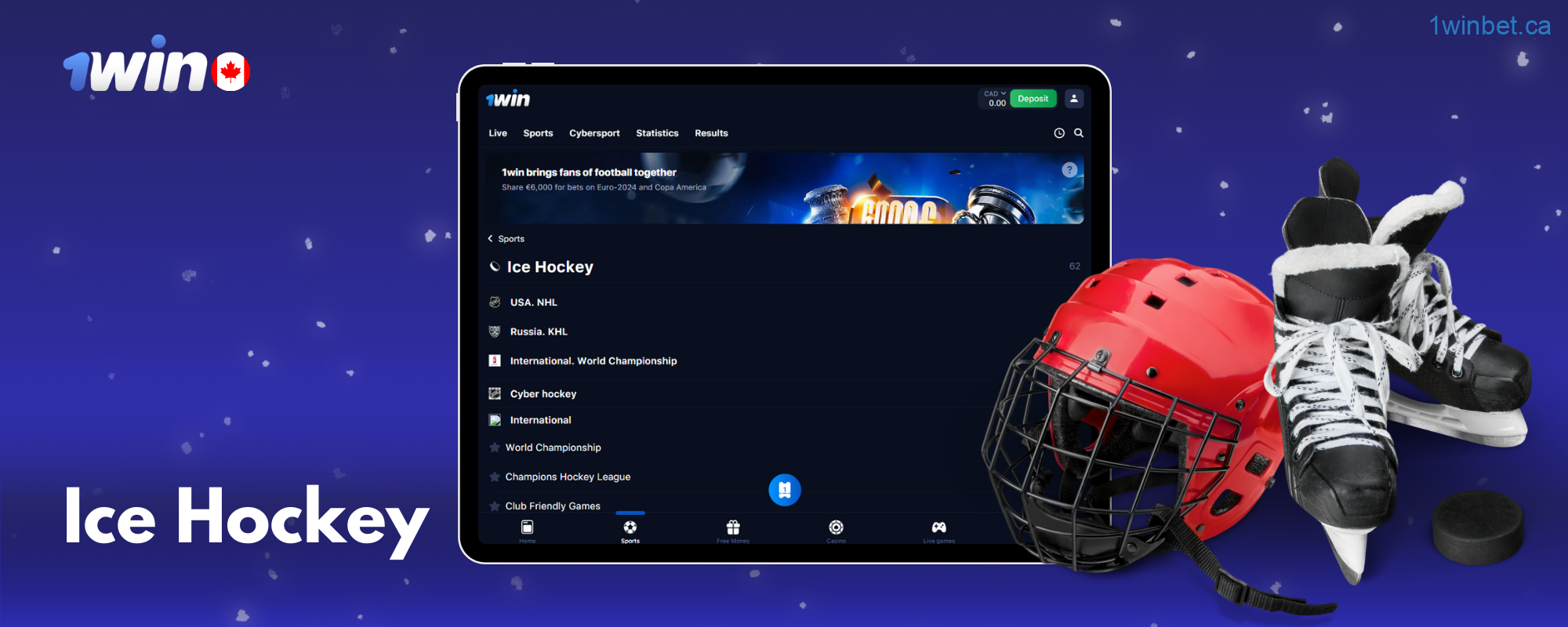 Canadian participants can also place bets on baseball games with 1win.